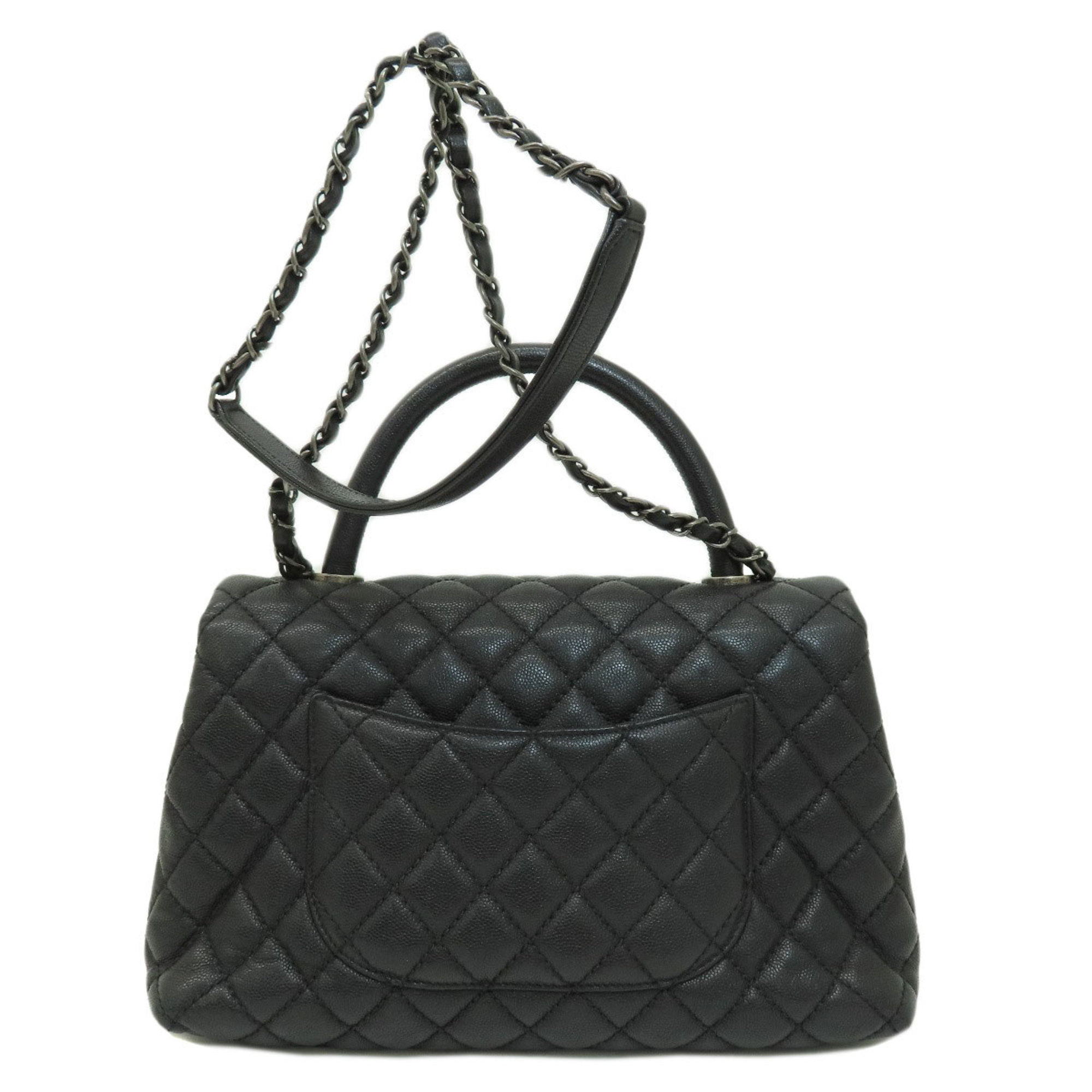 CHANEL Matelasse Handbag Caviar Skin Women's