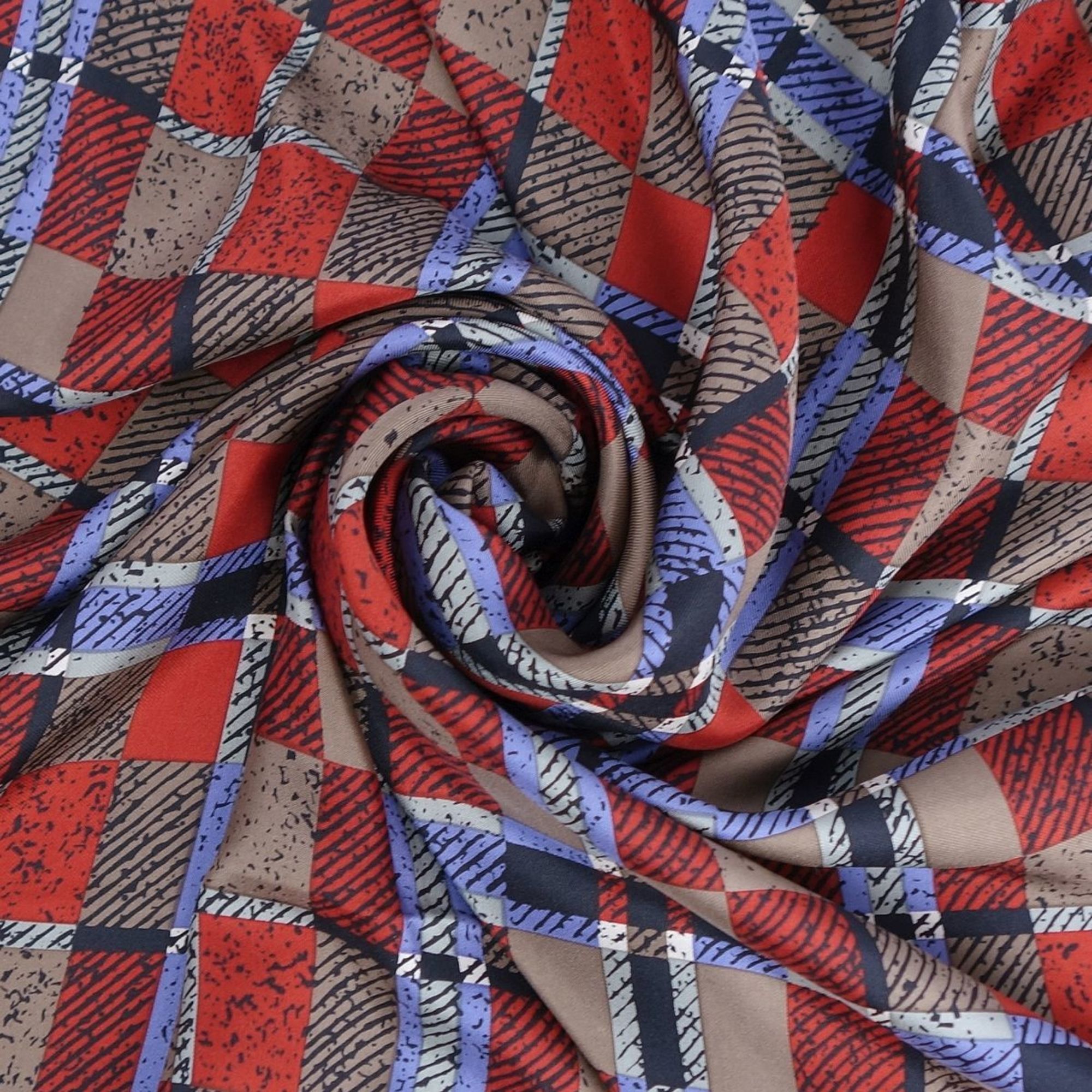 Christian Dior Scarf Muffler Plaid Pattern 100% Silk Women's Multicolor