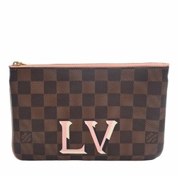 LOUIS VUITTON Eva N55213 Damier EBENE Womens Handbag Pochette Clutch Chain  Only