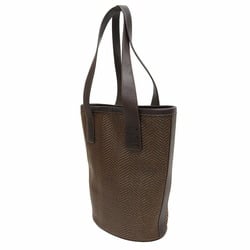 LOEWE Tote Bag Braided Basket Bucket Brown Leather Ladies