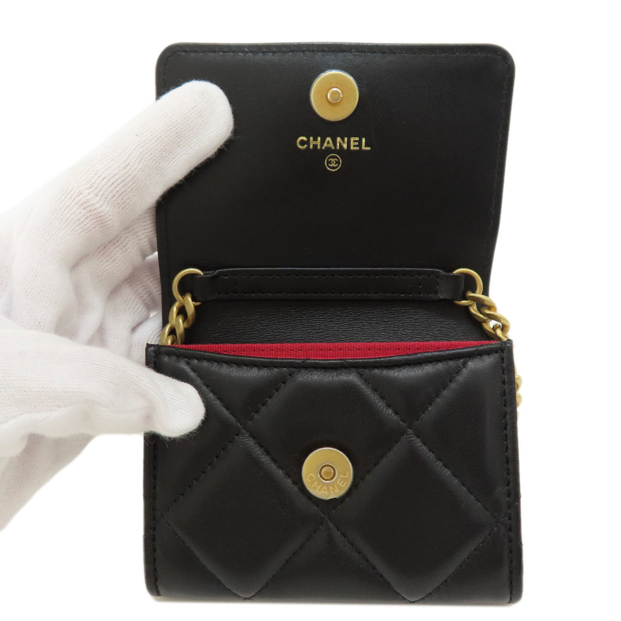 CHANEL Matelasse Cocomark Bifold Wallet () Lambskin Women's