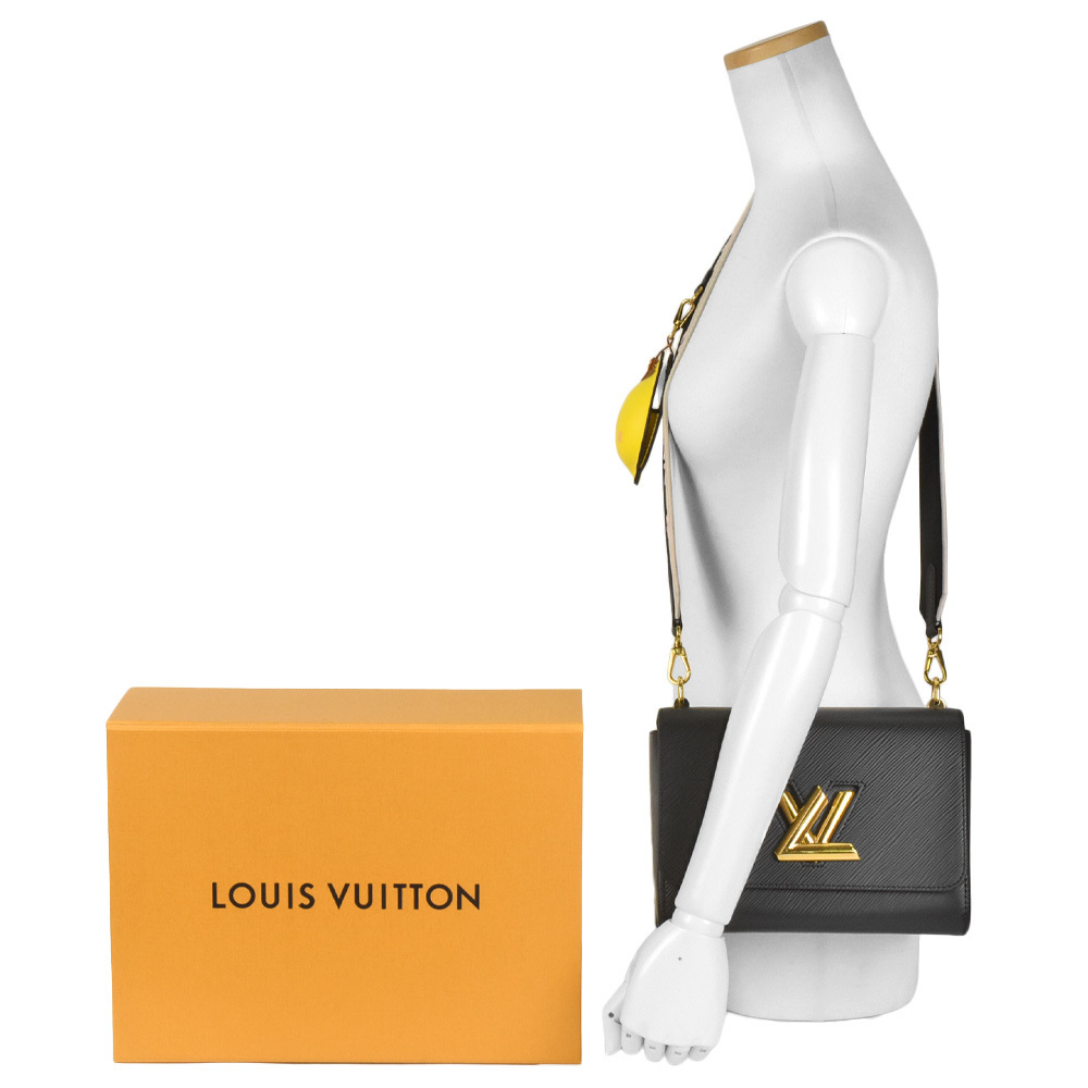 Auth LOUIS VUITTON LV Twist MM Chain Shoulder Bag Epi Noir Black M50282  W-6136