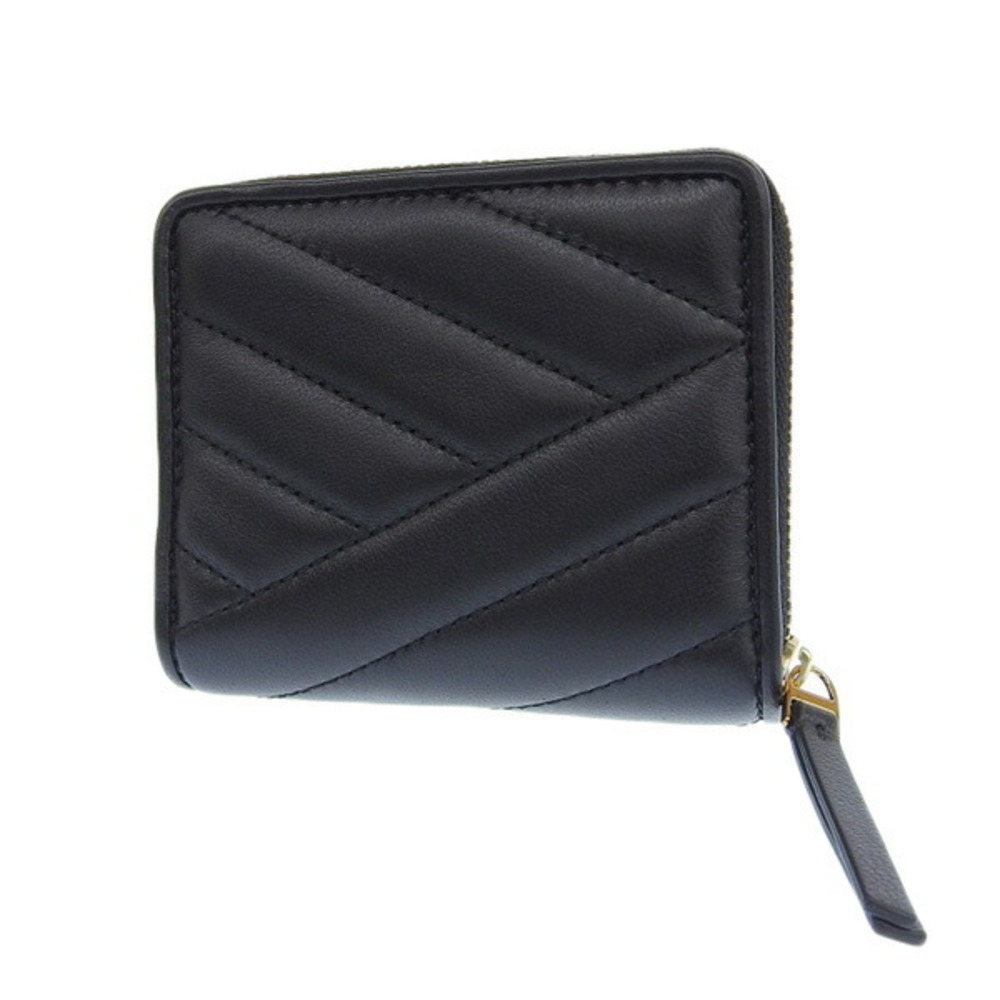 TORY BURCH Kira Chevron Leather Bifold Wallet 56820 Black Women's