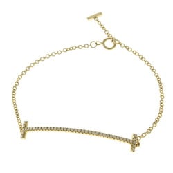 Tiffany T Smile Bracelet K18 Yellow Gold Diamond Women's TIFFANY&Co.