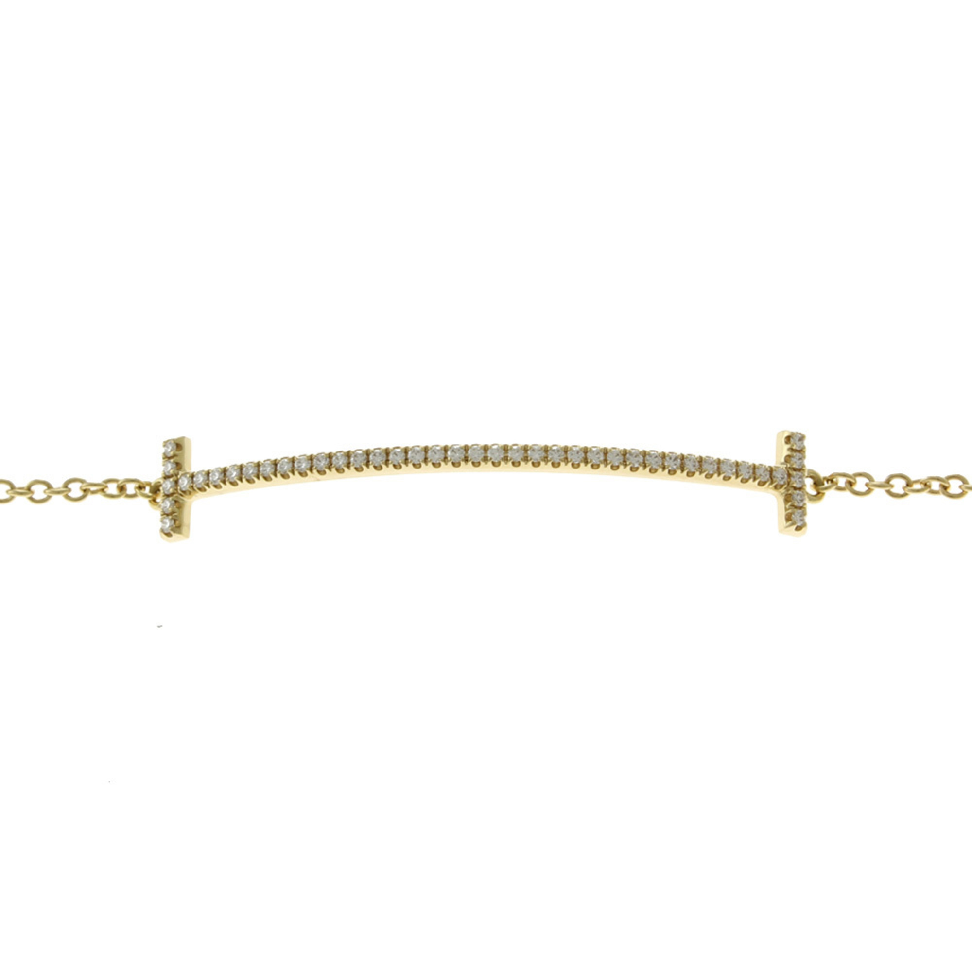 Tiffany T Smile Bracelet K18 Yellow Gold Diamond Women's TIFFANY&Co.