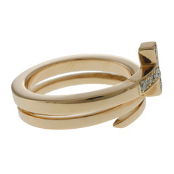 Tiffany T Square Wrap Diamond Ring No. 10 K18 Pink Gold Women's TIFFANY&Co.