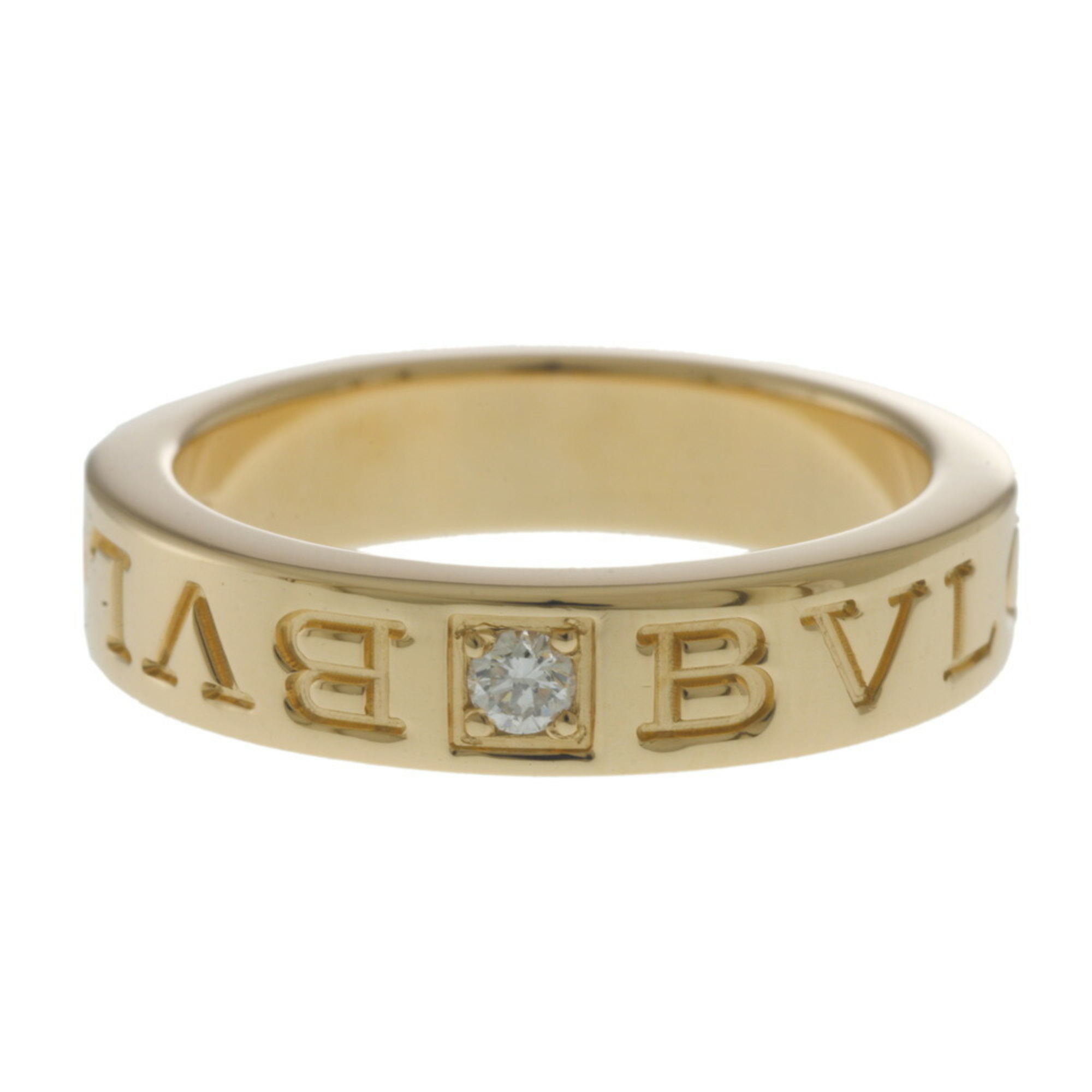 BVLGARI Ring Size 8.5 K18 Yellow Gold Diamond Women's