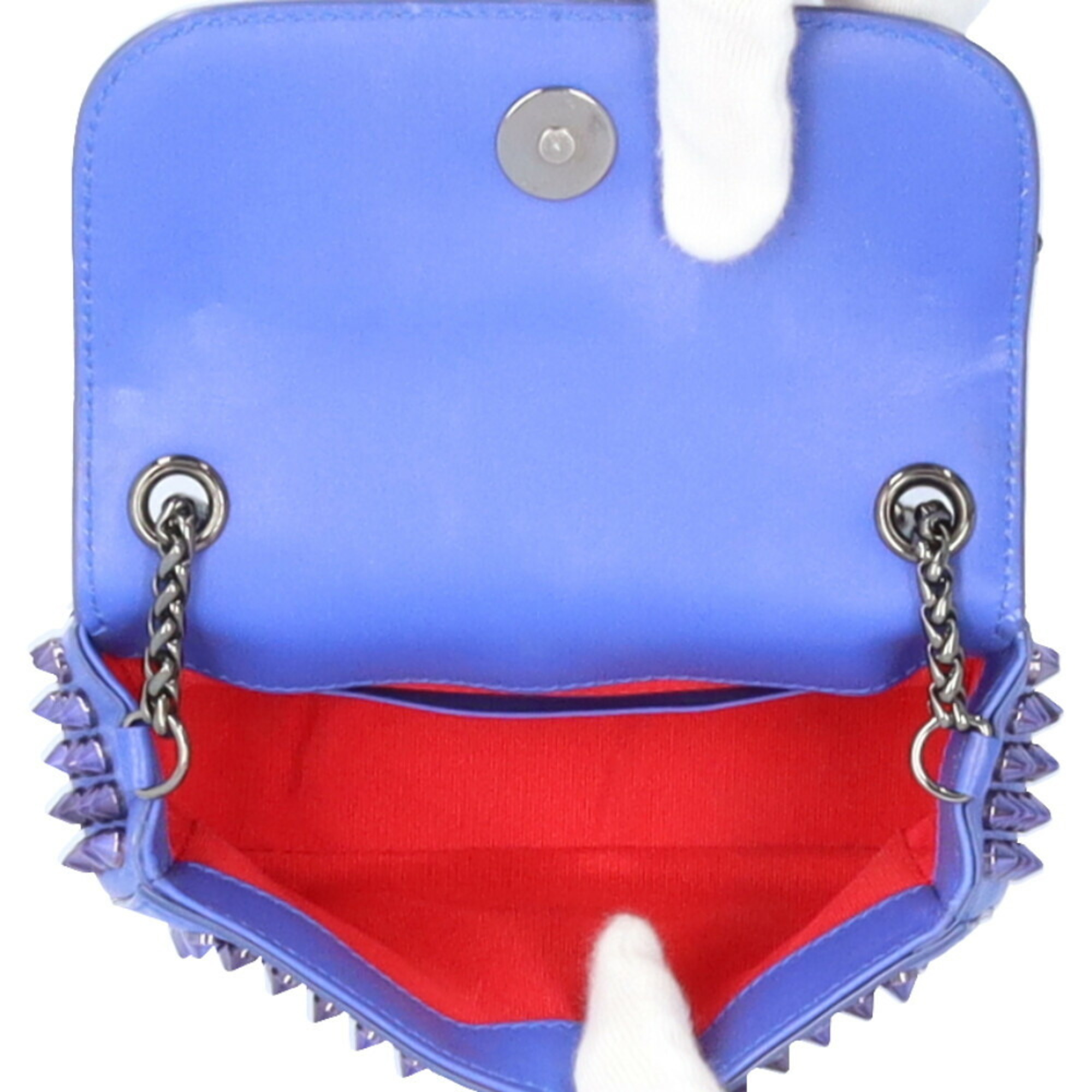 Christian Louboutin Sweet Charity Shoulder Bag Leather Blue Women's