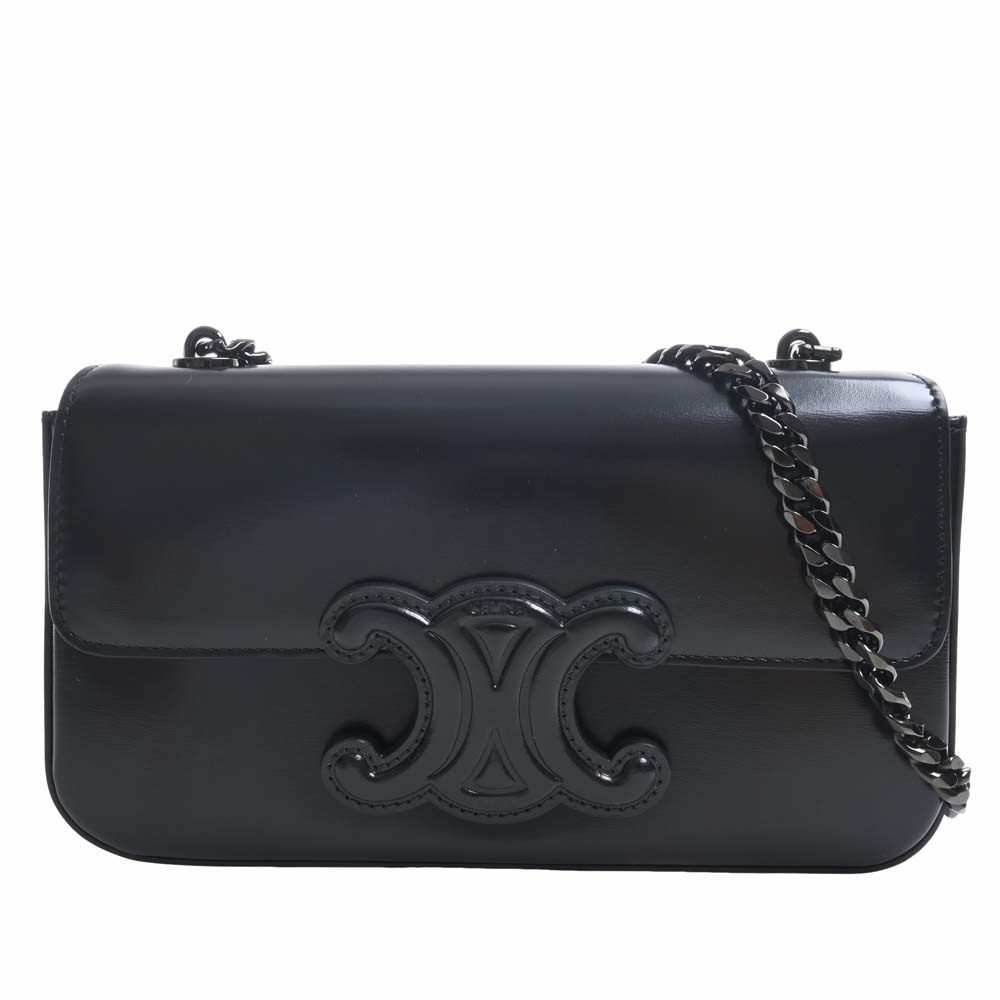 Celine Triomphe Chain Shoulder Bag Black