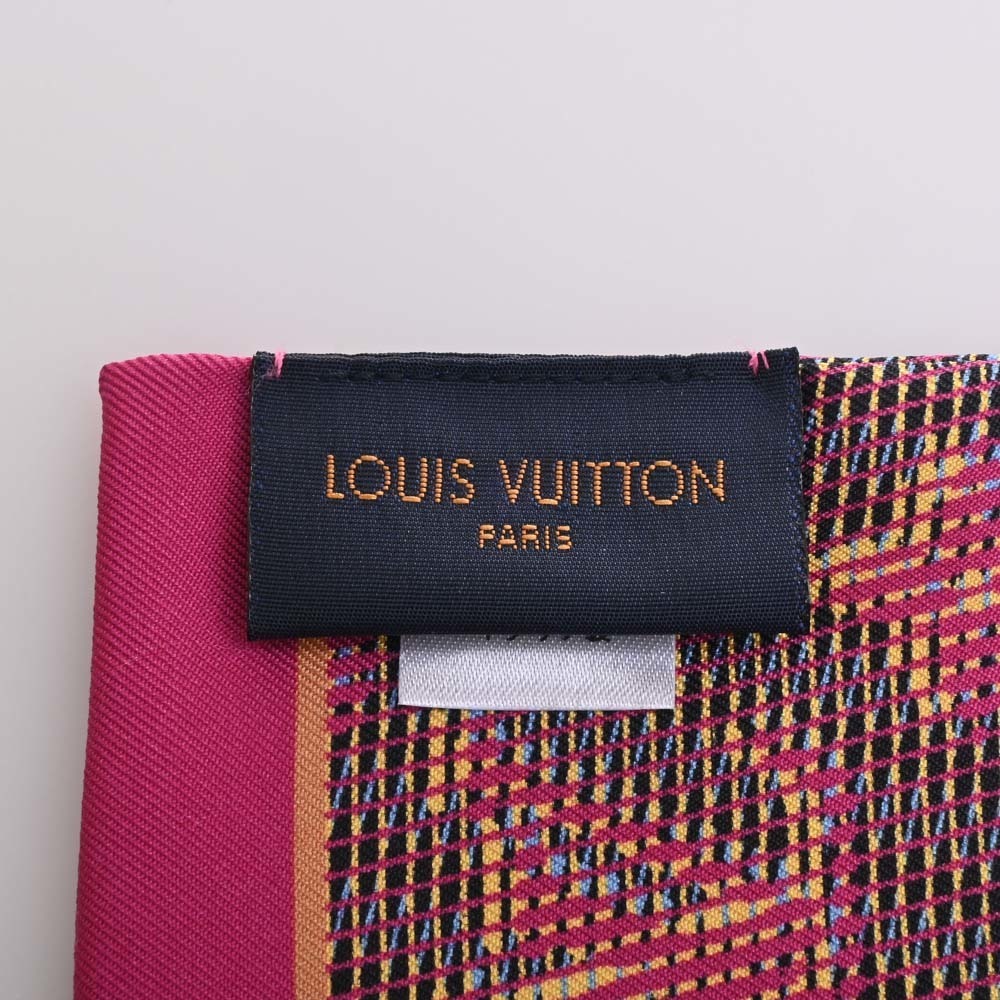LOUIS VUITTON Scarf Silk Bandeau LV Monogram Pink Multi Color authentic