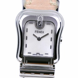 Fendi Befendi Watch 3800L Stainless Steel x Leather Pink Quartz Analog Display Ladies Shell Dial