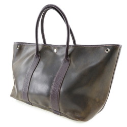 Hermes Garden Party PM Tote Bag Amazonia France Brown Shoulder Handbag Snap Button Unisex