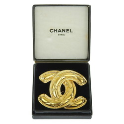 Chanel Cocomark Brooch Matelasse Vintage Gold Plated Ladies