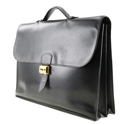 Hermes Sac Adepeche 40 Business Bag Box Calf Black/Gold Hardware Men's