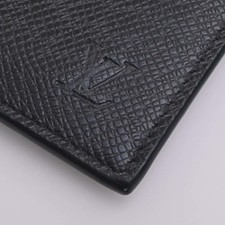 LOUIS VUITTON Taiga Coin Card Holder Case M62914 Black Men's