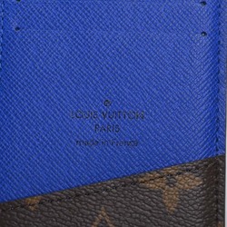 LOUIS VUITTON Monogram Macassar Organizer de Poche Bifold Card Case M80778  Brown Blue Men's