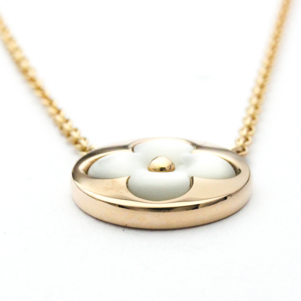 colour Blossom sun pendant, pink gold and white mother-of-pearl