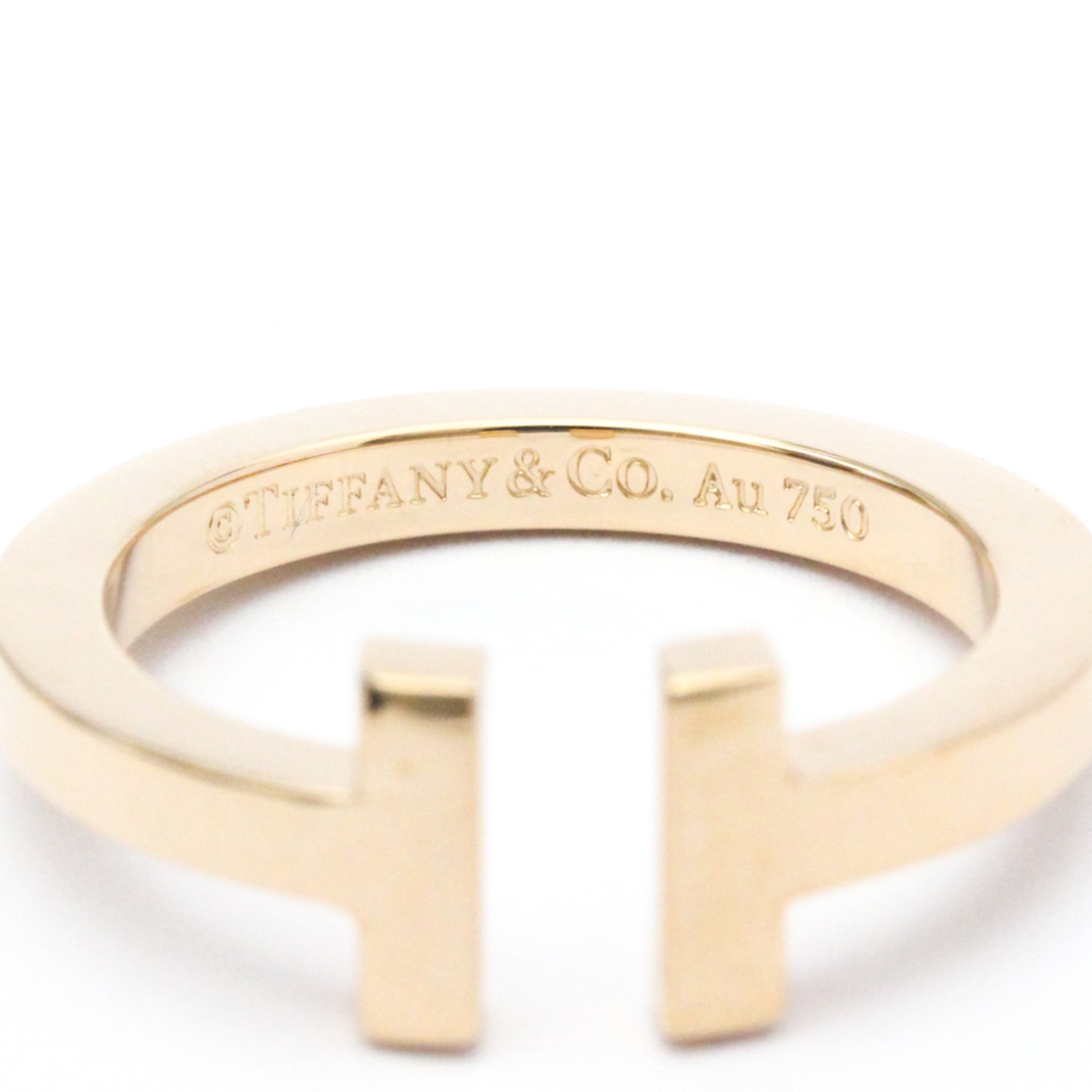 Tiffany T Square Ring Pink Gold (18K) Fashion No Stone Band Ring Pink Gold