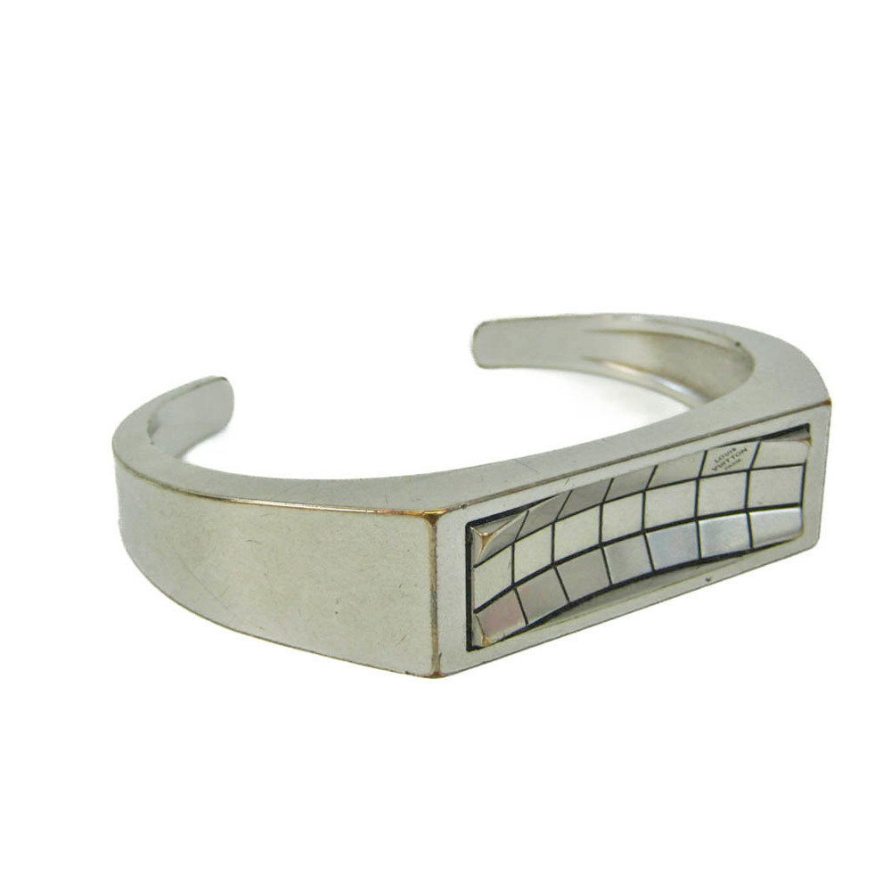 Louis Vuitton Damier Stainless Steel Bangle Silver