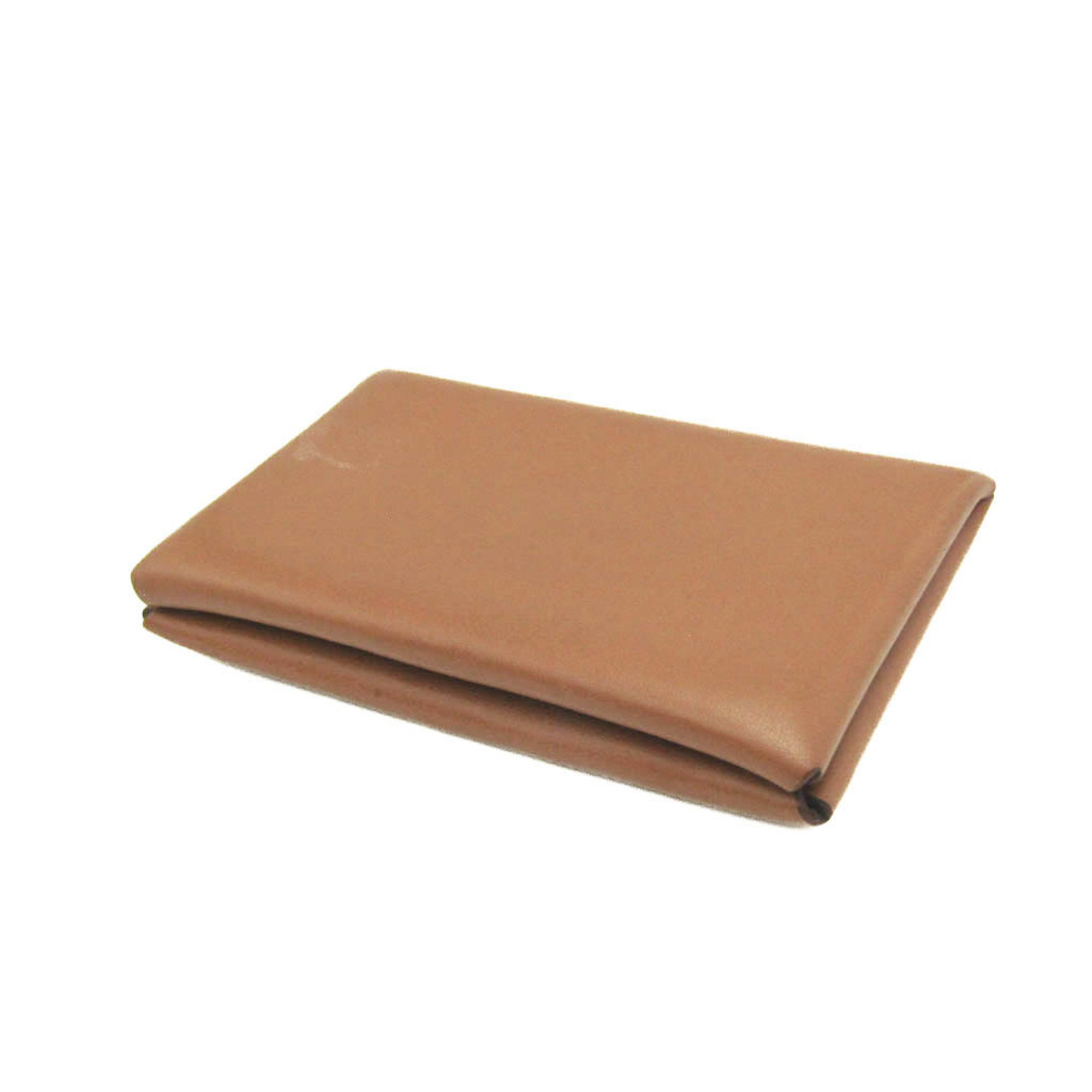 Hermes Calvi Havana H078332CK Leather Card Case Brown