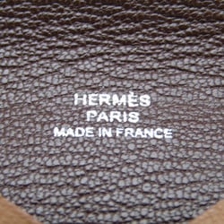 Hermes Calvi Havana H078332CK Leather Card Case Brown