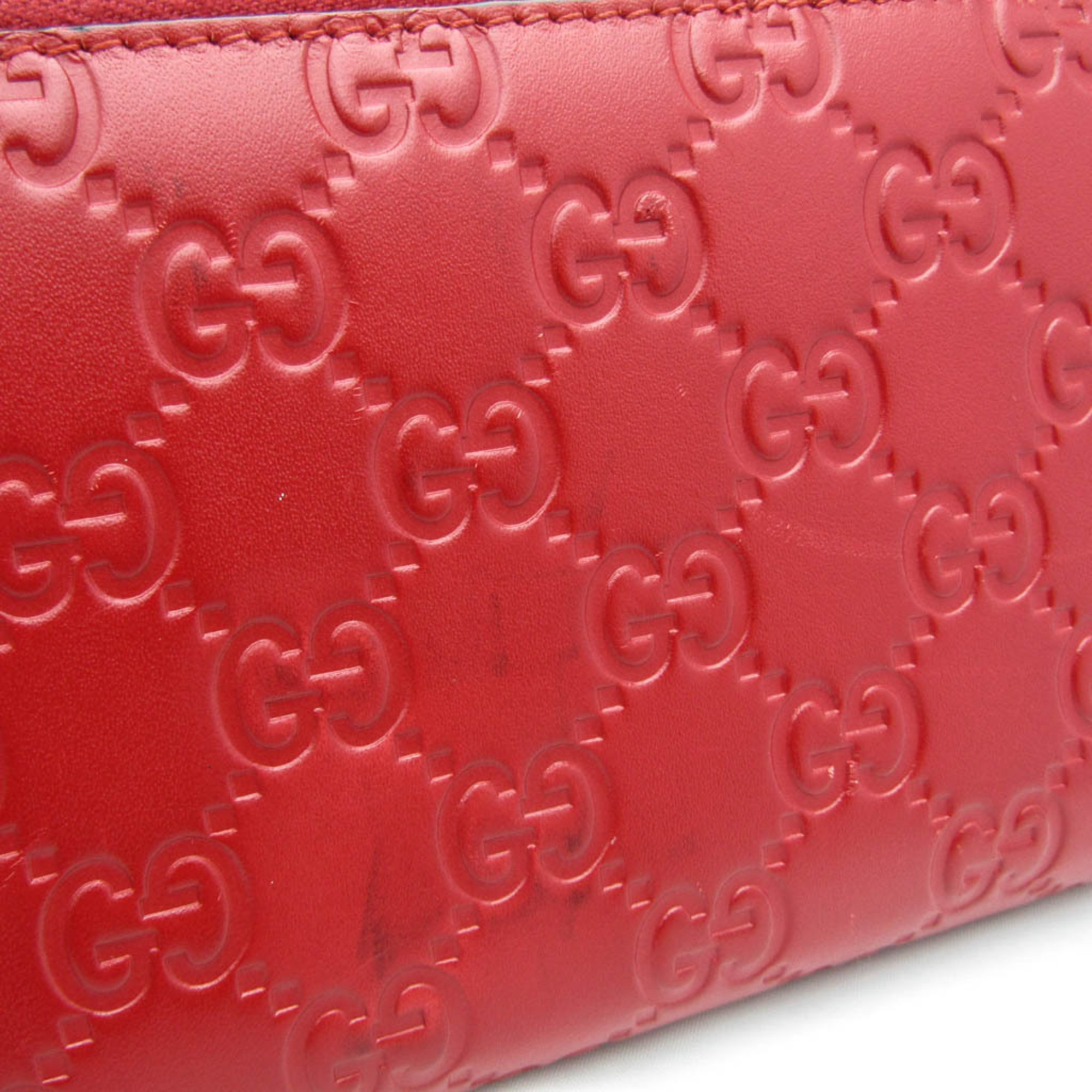 Gucci Guccissima 388680 GG Leather Long Wallet (bi-fold) Red Color