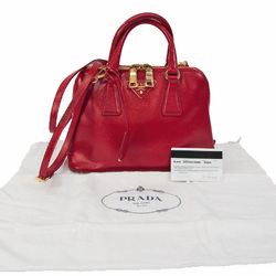 Prada Galleria Saffiano Small Leather Shoulder Bag in Red