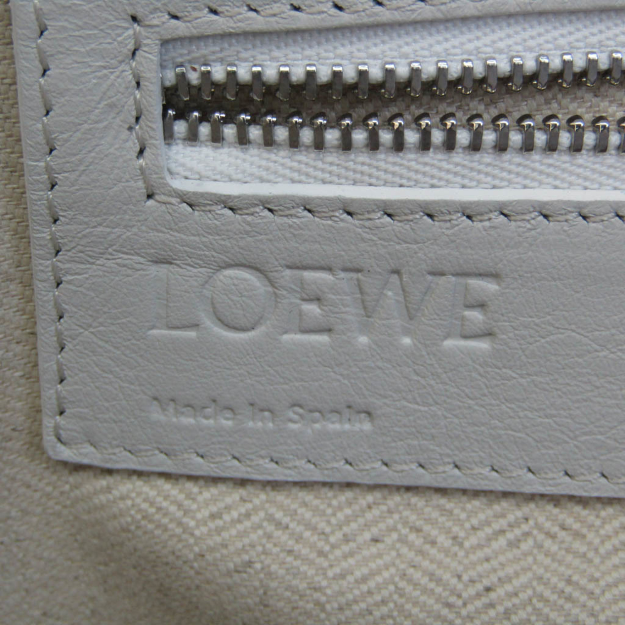 Loewe NEW TOREDO 358 23 L18 Women,Men Leather Briefcase White