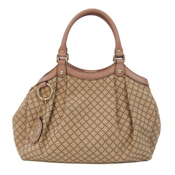 Gucci Sukey 211944 Women's Leather,GG Canvas Handbag Beige,Khaki