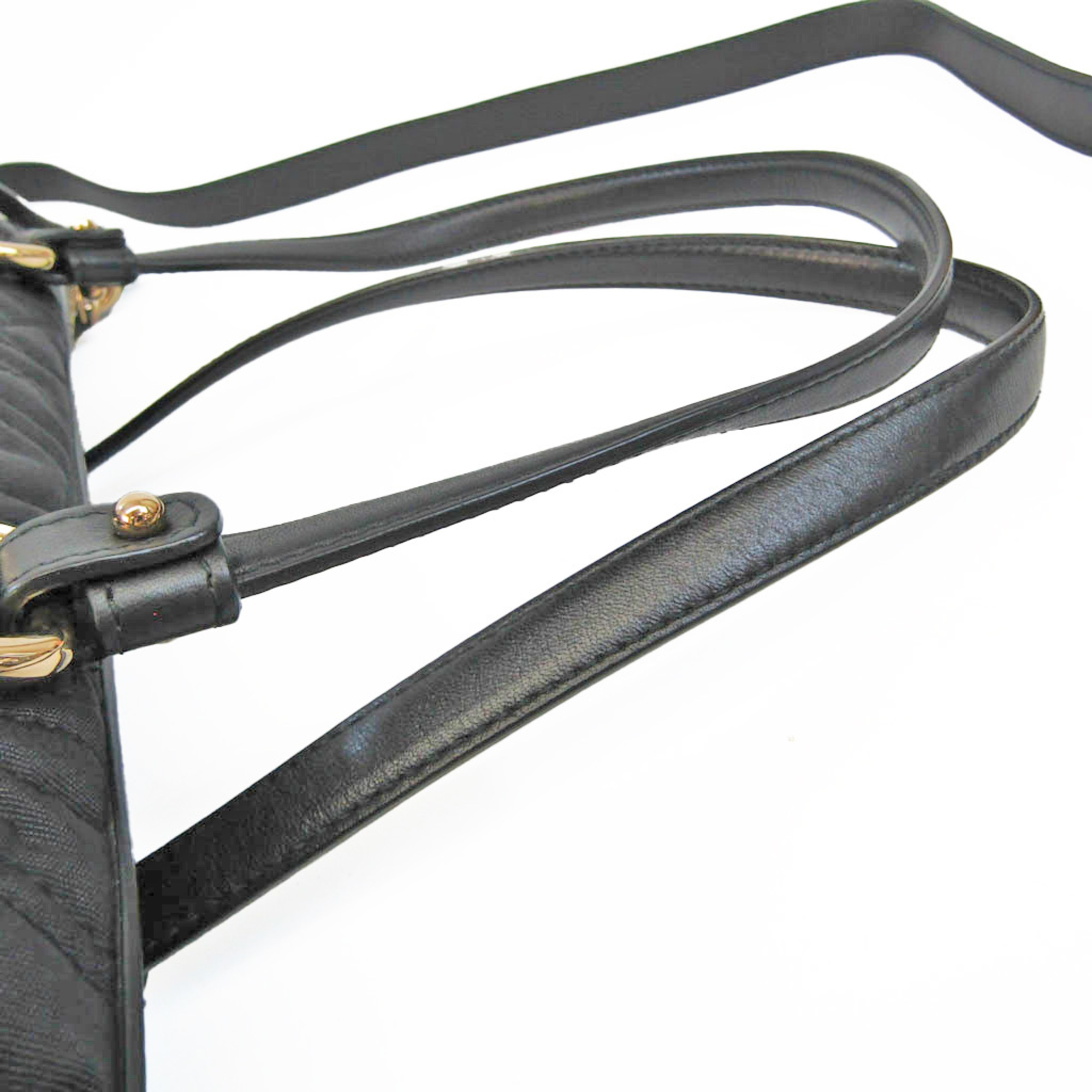 Salvatore Ferragamo FZ 21 G001 Women's Nylon,Leather Handbag,Shoulder Bag Black