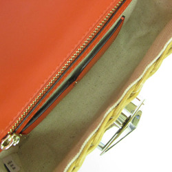 Kate Spade Nicola Twist Lock PXRUB187 Women's Leather,Wood Shoulder Bag Orange