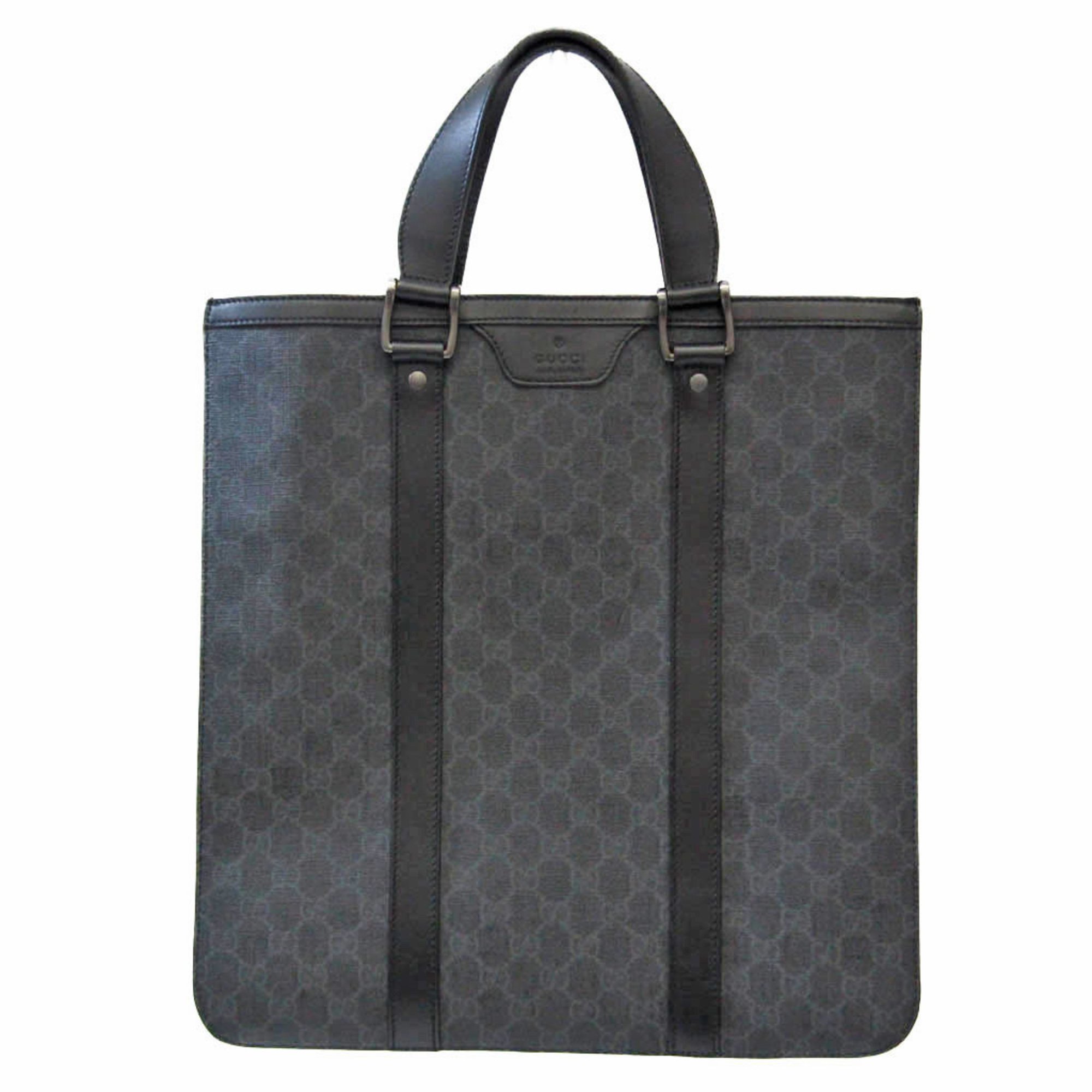 Gucci GG Supreme 322072 Men's Coated Canvas Handbag,Tote Bag Black