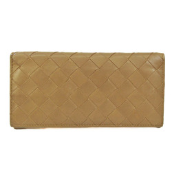 Bottega Veneta Intrecciato Women,Men Leather Long Wallet (tri-fold) Brown