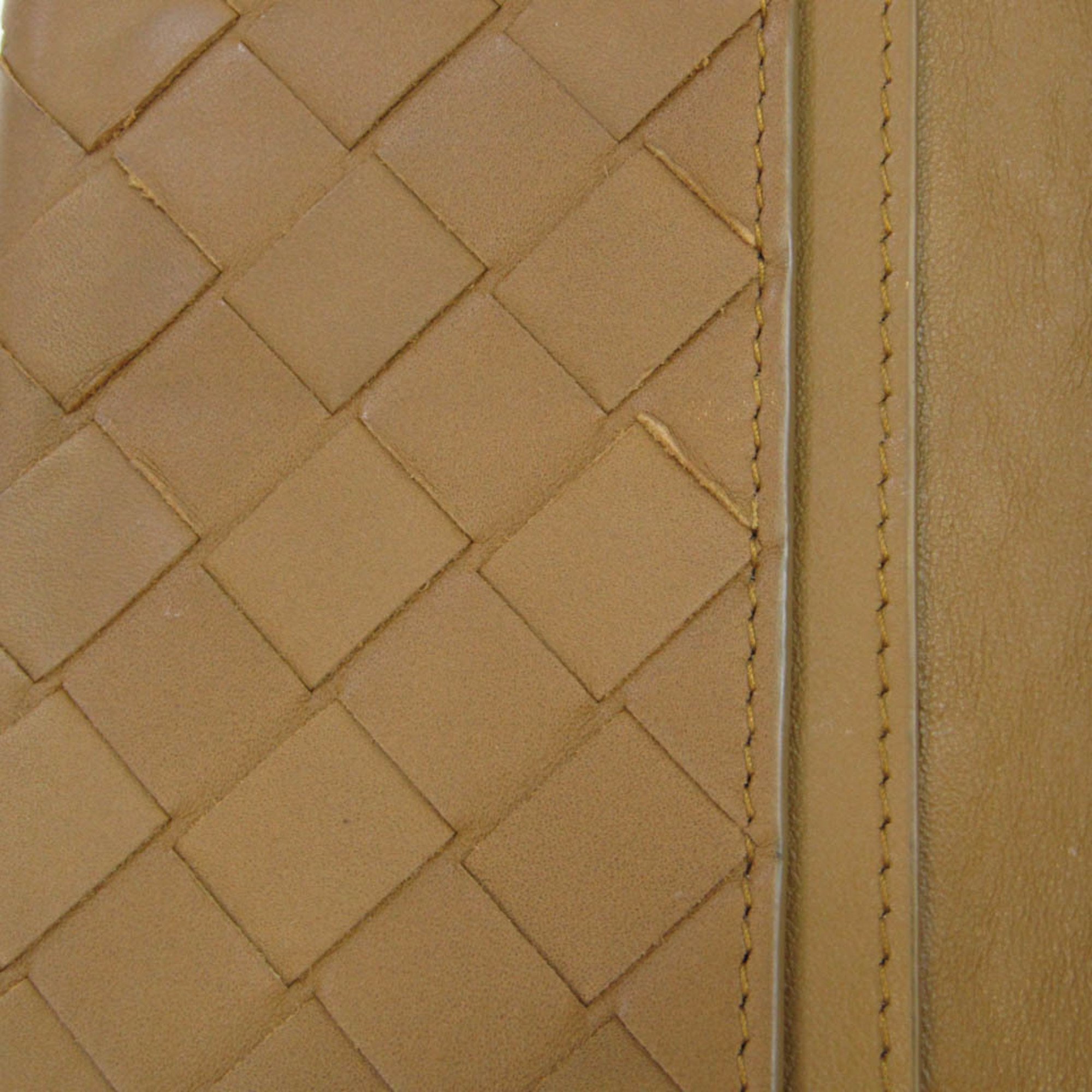 Bottega Veneta Intrecciato Women,Men Leather Long Wallet (tri-fold) Brown