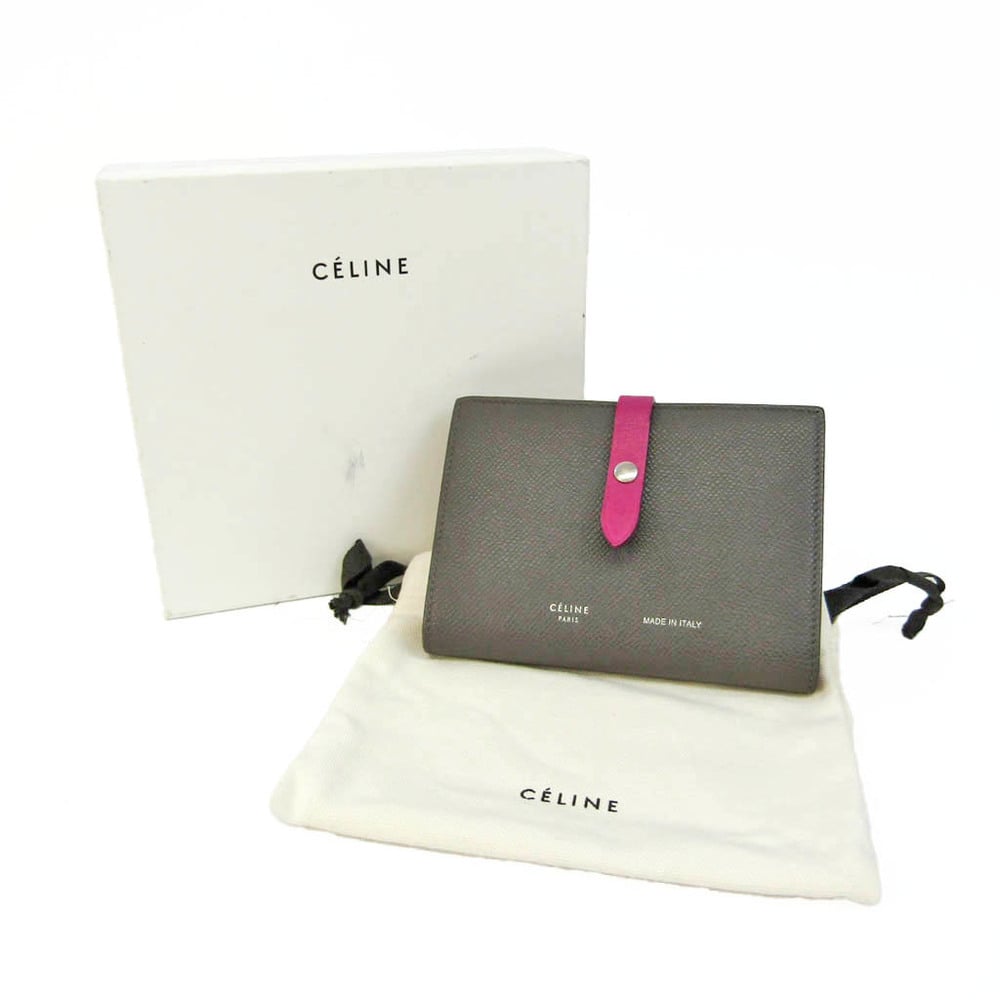 Celine Medium Strap Wallet Folding Gray