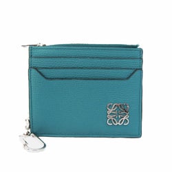 Loewe Anagram Square Zip Card Coin Holder C821R80X01 Leather Card Case Turquoise