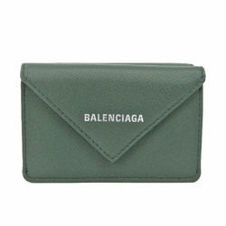 Balenciaga Papier mini wallet 391446 Women's Leather Wallet (tri-fold) Green