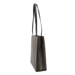 FENDI Pecan Tote Bag PVC Leather Brown Black 258259980068 Gold Hardware