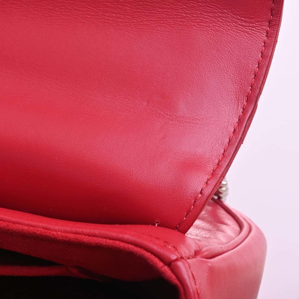 LOUIS VUITTON Leather New Wave Chain Bag MM Handbag M51943 Red