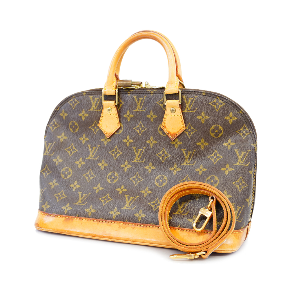 Authentic Louis Vuitton Alma Monogram Shoulder Handbag 2Way M51130