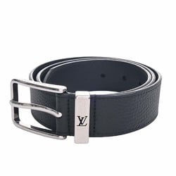 LOUIS VUITTON Louis Vuitton Sun Tulle LV Autograph Belt M0187 Notation Size  100/40 Leather Black Silver Hardware Logo Buckle | eLADY Globazone