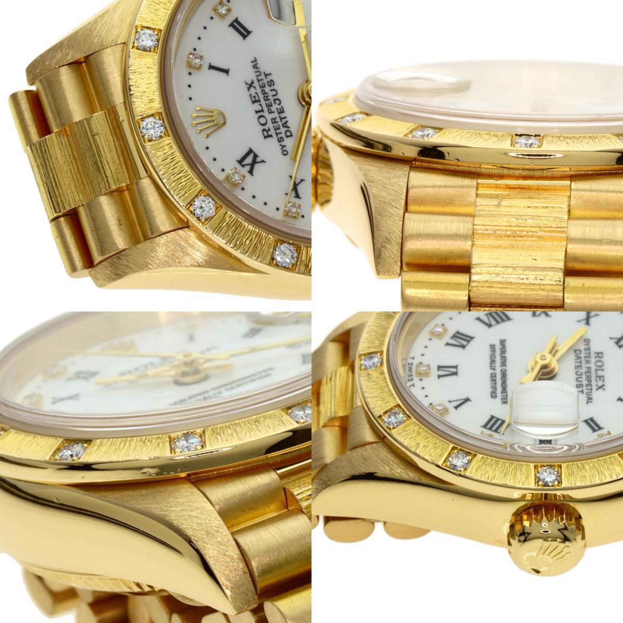 Rolex 69288G Datejust 10P Bezel Diamond Watch K18 Yellow Gold/K18YG/K18YGx Ladies ROLEX