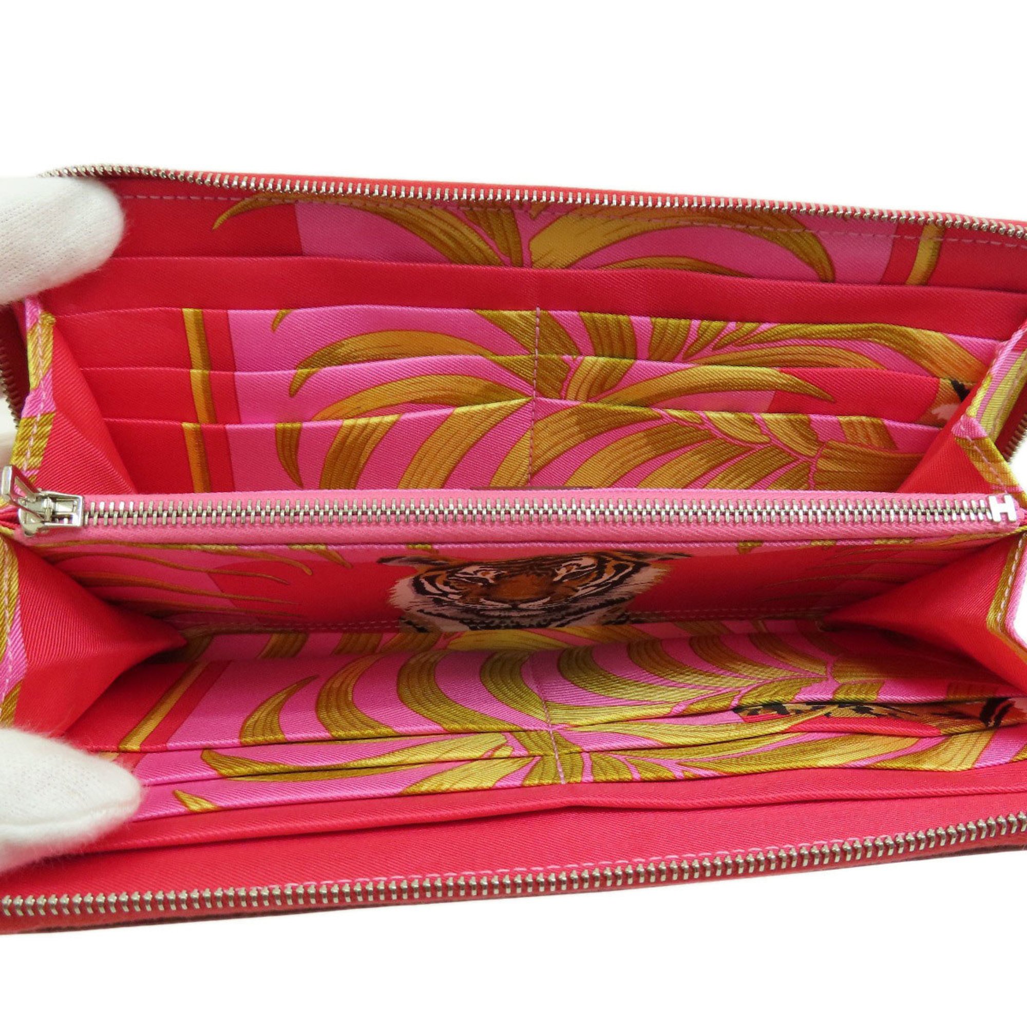 Hermes Azap Silk In Red Long Wallet Epson Ladies HERMES