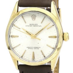Vintage ROLEX Oyster Perpetual Gold Plated Leather Watch 1025 BF559169