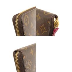 Louis Vuitton M60742 Portefeuille Clemence Monogram Fuchsia Long Wallet Canvas Women's LOUIS VUITTON