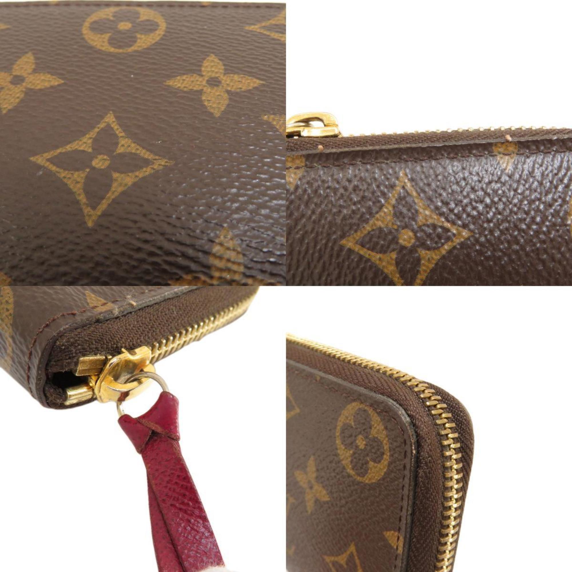 Louis Vuitton M60742 Portefeuille Clemence Monogram Fuchsia Long Wallet Canvas Women's LOUIS VUITTON