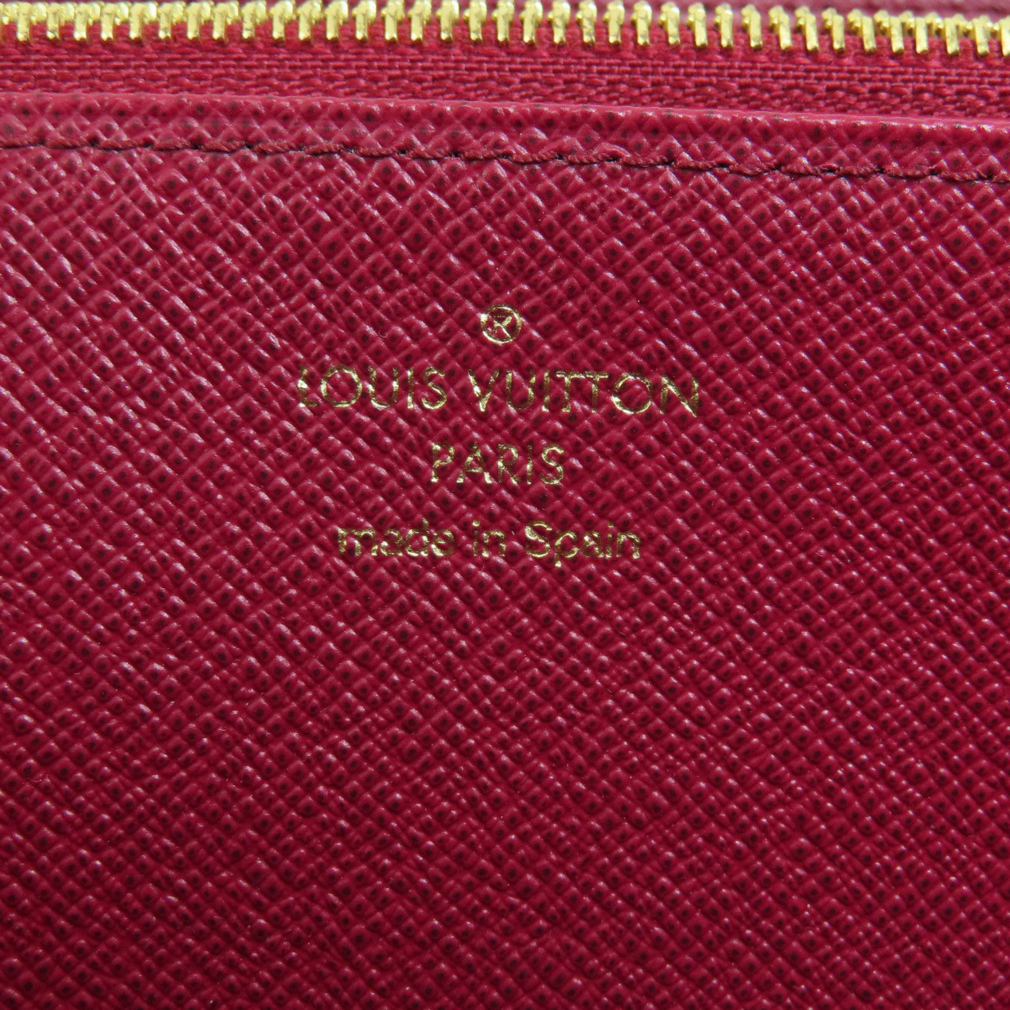 Louis Vuitton M41895 Zippy Monogram Fuchsia Long Wallet Canvas Women's LOUIS VUITTON