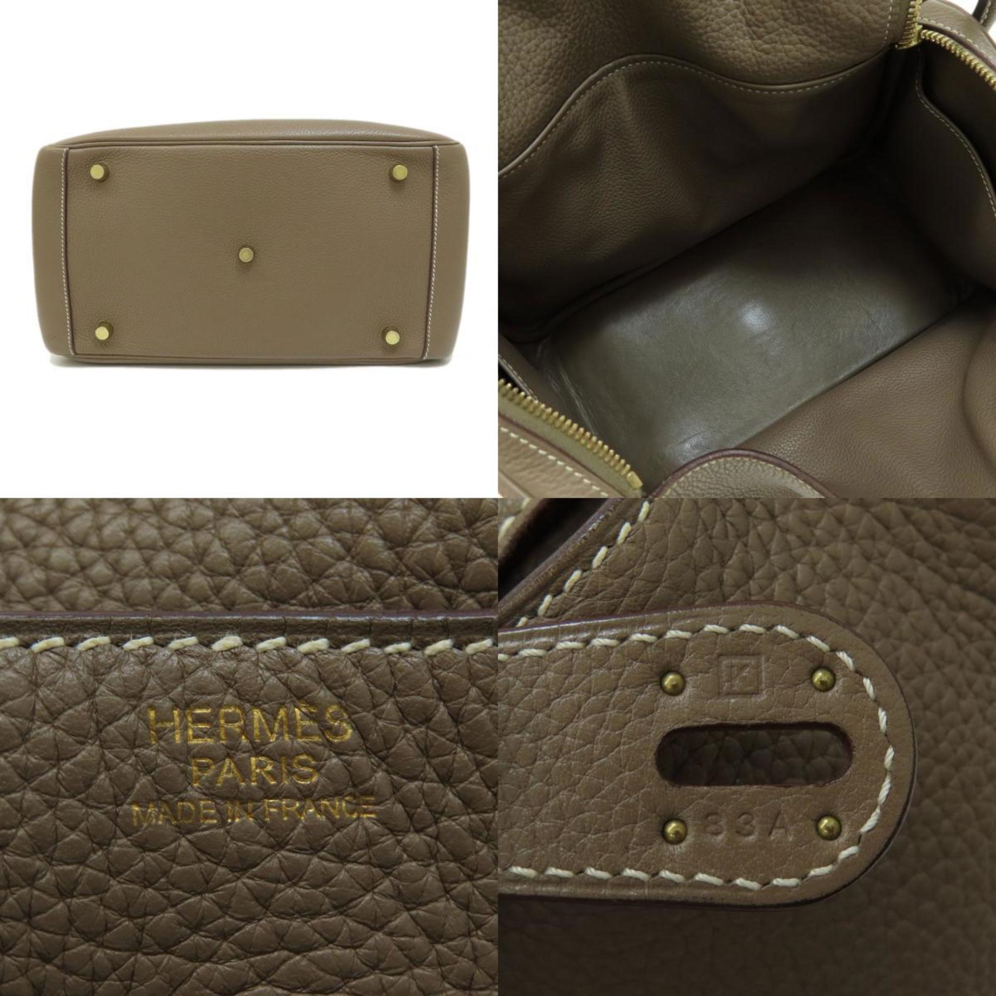 Hermes Lindy 30 Etoupe Handbag Taurillon Women's HERMES