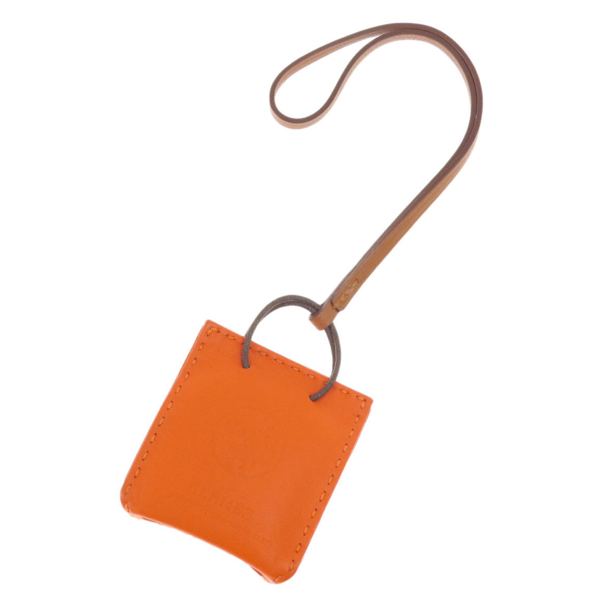 Hermes Bag Charm Sac Orange Fu Keychain Anu Milo Women's HERMES