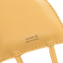 Hermes Petit Ash Owl Bag Charm Leather Beige